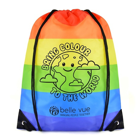 Promotional Rainbow Drawstring Bag | Total Merchandise