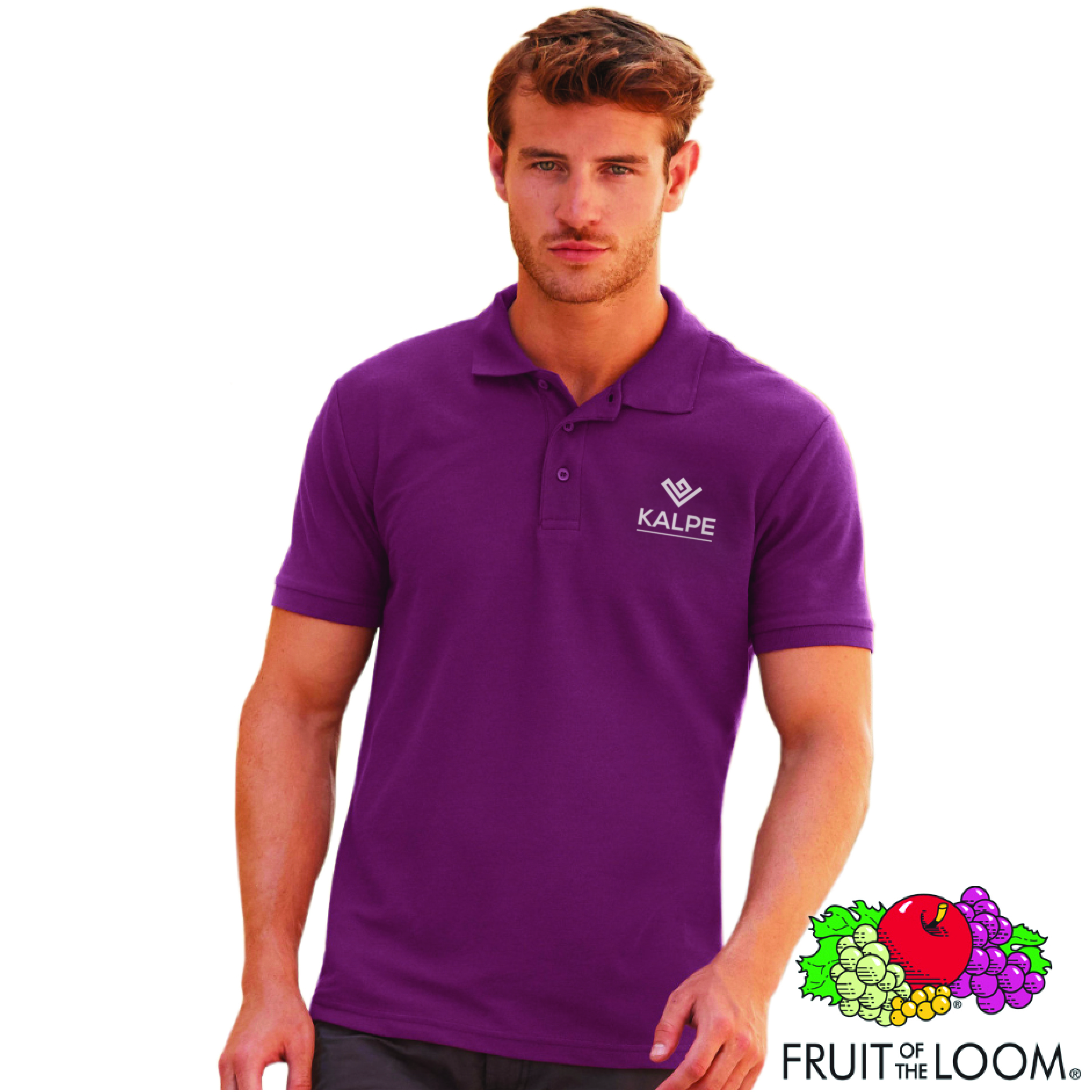 Personalised embroidered logo polo shirts custom work wear UK fruit loom  company