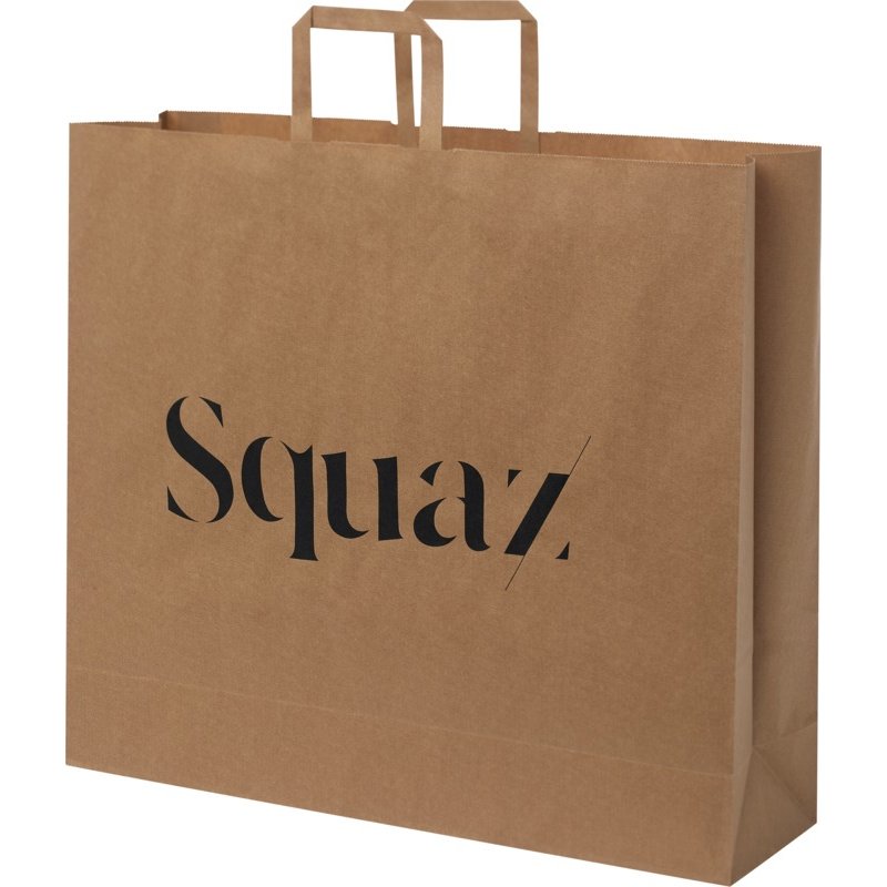 Branded XXL Kraft Paper Bags with Flat Handles | Total Merchandise