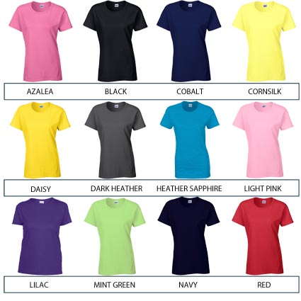 Gildan Ladies Heavy Cotton T Shirts | Promotional Clothing | Printed ...